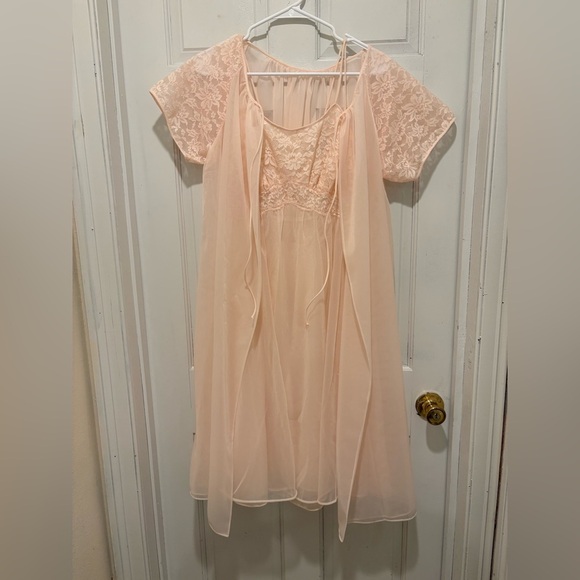 Vanity Fair Sheer Lace Chemise in Blush - Picture 1 of 7